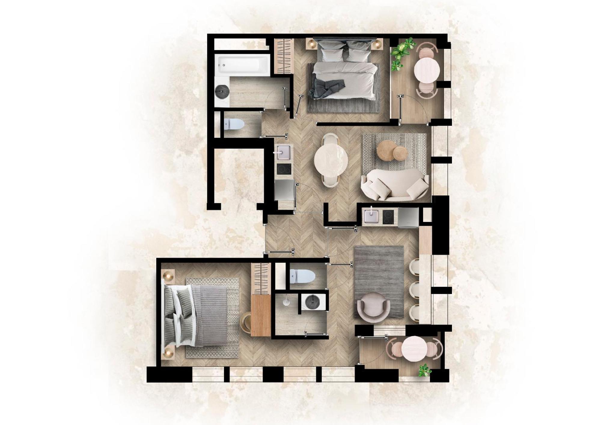 Two-Bedroom Family Apartment,1603337937:JPEG