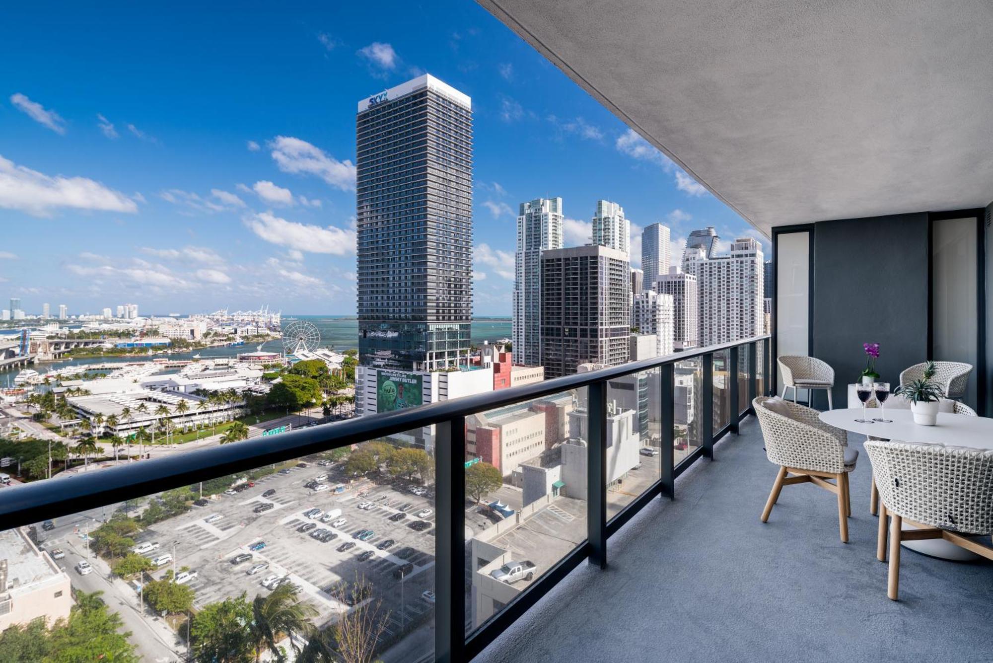 Partial Water view Two Bedroom Residences Kitchen & Balcony