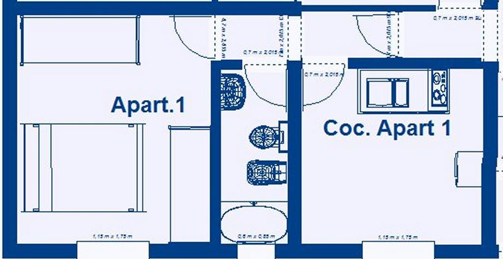Apartamento de 1 dormitorio - Planta baja